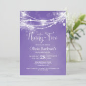 パープルストリングライト95th誕生日パーティー 招待状 (スタンド正面)