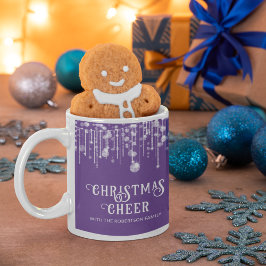 パープルストリングライト クリスマスパーティー コーヒーマグカップ