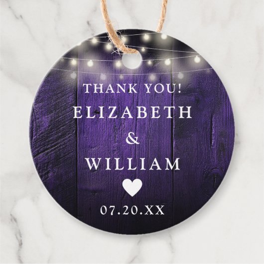 パープルストリングラ素朴イツウッドボホバ結婚ンズ フェイバータグ (正面)