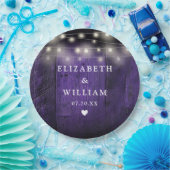 パープルストリングラ素朴イツウッドボホバ結婚ンズ ペーパープレート (パーティー)