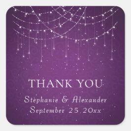 パープルストリングラ結婚イツの名前ありがとう スクエアシール