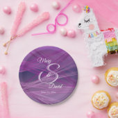 パープルストリークス結婚ズ ペーパープレート (パーティー)