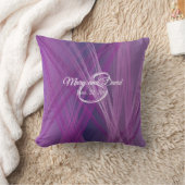 パープルストリーク結婚ズピロー クッション (ブランケット)