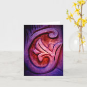 パープルストーンアート カード (黄色い花)