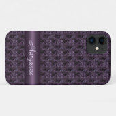 パープルストーンタイルデザイン Case-Mate iPhoneケース (裏面(横))