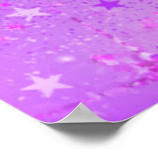 パープルスニーカー歓迎バースデーパーティサイン ポスター (角)