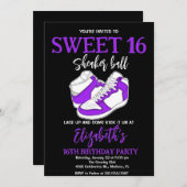 パープルスニーカーBash誕生日パーティー 招待状 (正面/裏面)