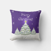 パープルスノーウィークリスマスツリー装飾用クッション クッション (正面)