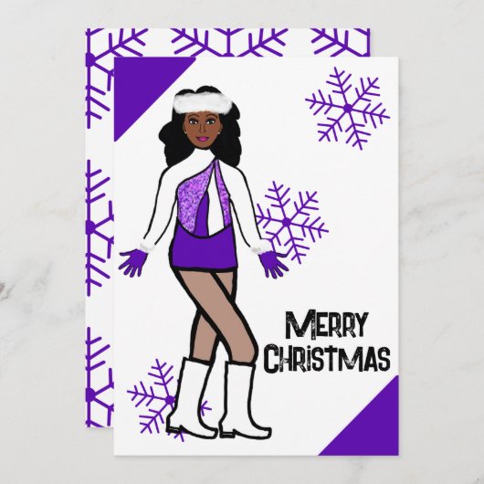 パープルスノーダンサーホリデーカード シーズンカード (正面/裏面)