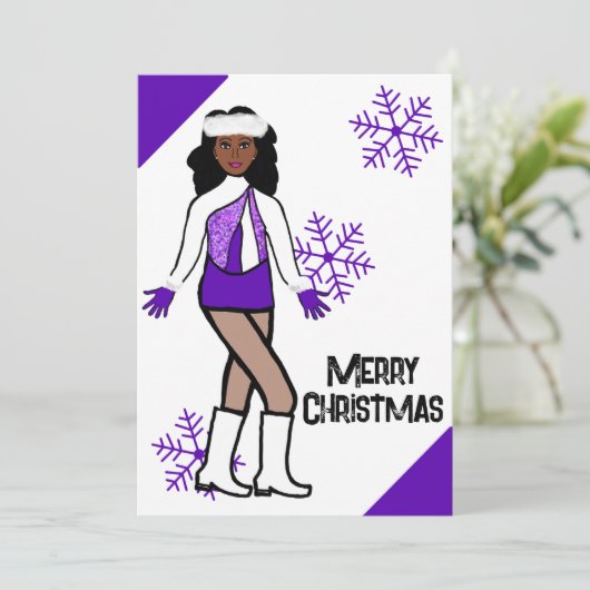 パープルスノーダンサーホリデーカード シーズンカード (スタンド正面)