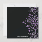 パープルスノーフエレガントレークスウィンターブライダルシャワー 招待状 (裏面)