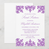 パープルスノーフレークウィンタースウィート16 招待状 (正面/裏面)