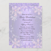 パープルスノーフレークウィンターワンダーランドキンセアニェラ 招待状 (正面/裏面)