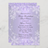 パープルスノーフレークウィンターワンダーランドスウィート16招待状 招待状 (正面/裏面)