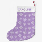 パープルスノーフレーククリスマスストッキング スモールクリスマスストッキング (裏面)