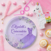 パープルスノーフレーククリスマスプリンセスクインセアニラ ペーパープレート (パーティー)