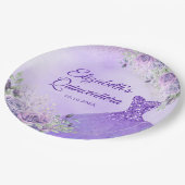 パープルスノーフレーククリスマスプリンセスクインセアニラ ペーパープレート (アングル)