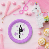 パープルスノーフレークスアイススケートで滑る ペーパープレート (パーティー)