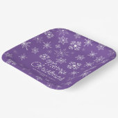 パープルスノーフレークスクリスマスパーティー ペーパープレート (傾斜あり)