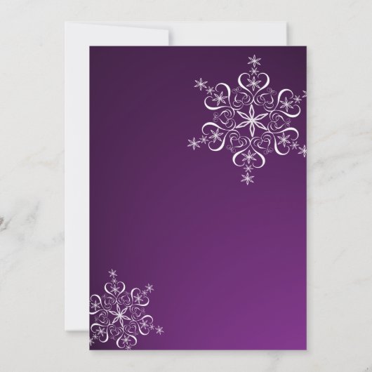 パープルスノーフレークリハーサルディナー 招待状 (裏面)