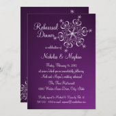 パープルスノーフレークリハーサルディナー 招待状 (正面/裏面)