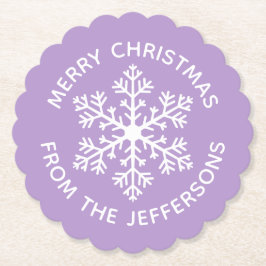 パープルスノーフレーク紙コースター ペーパーコースター