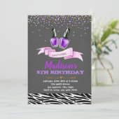 パープルスパパーティー誕生日の招待 招待状 (スタンド正面)