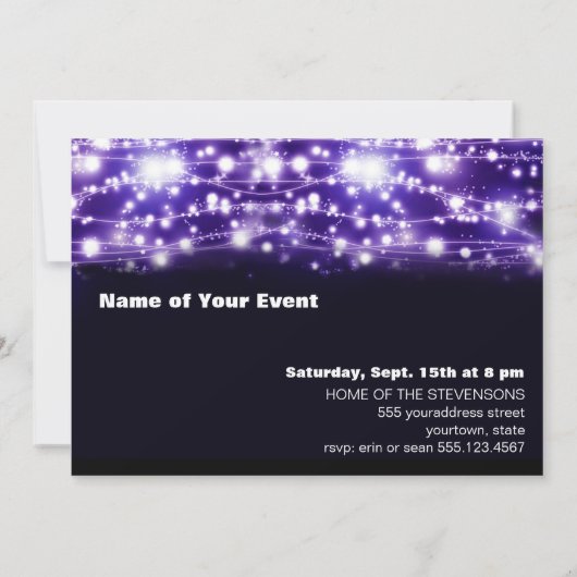 パープルスパークリングスターズの招待状 招待状 (裏面)