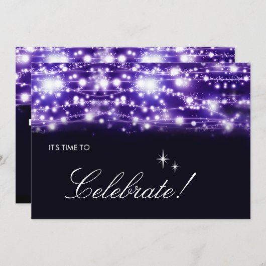 パープルスパークリングスターズの招待状 招待状 (正面/裏面)