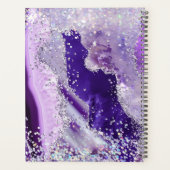 パープルスパークルアゲートモノグラムモダンラグジュアリー プランナー手帳 (裏面)