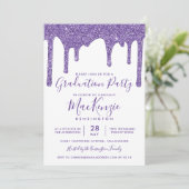 パープルスパークルグリッタードリップス卒業パーティーインヴィ 招待状 (スタンド正面)