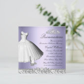 パープルスパークルグリッタードレス&ヒールキンセアニェラ 招待状 (スタンド正面)