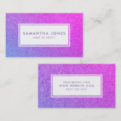 パープルスパークルグリッターピンクメイクガーリーアップアーティスト 名刺 (正面/裏面)
