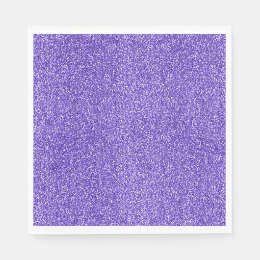 パープルスパークルグリッター スタンダードランチョンナプキン (正面)