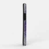 パープルスパークルシルバーグリッター Case-Mate iPhoneケース (裏面/右)