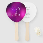 パープルスパークルシルバーストリングライト結婚ズ ハンドファン (正面&裏面)