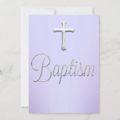 パープルスパークルジュエル洗礼式 名付け 招待状 (裏面)