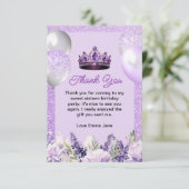 パープルスパークルスウィート16誕生日パーティー サンキューカード (スタンド正面)