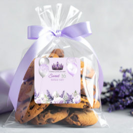 パープルスパークルスウィート16誕生日パーティー スクエアシール