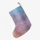 パープルスパークルユニコーン名 スモールクリスマスストッキング (裏面 (吊り時))