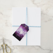 パープルスパークルライツグラムバースデーパーティーのお気に入り ギフトタグ (より糸付き)