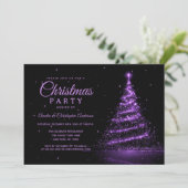 パープルスパークルライトツリークリスマスパーティー 招待状 (スタンド正面)