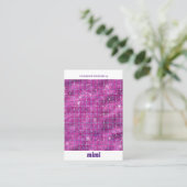 パープルスパークルラグジュアリーイヤリングディスプレイ 名刺 (スタンド正面)