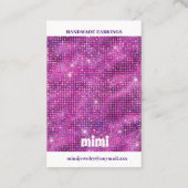 パープルスパークルラグジュアリーイヤリングディスプレイ 名刺 (裏面)