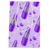 パープルスパークルリップスティック恋人抱き枕 ミディアムペーパーバッグ (裏面)