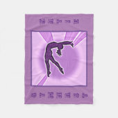 パープルスパークルージムティクスリボン名前をカスタムする フリースブランケット (正面)