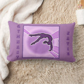 パープルスパークルージムティクスリボン名前をカスタムする ランバークッション (ブランケット)