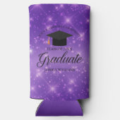 パープルスパークル大学院カスタム卒業パーティー スリム缶クーラー (裏面)