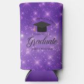 パープルスパークル大学院カスタム卒業パーティー スリム缶クーラー (正面)