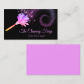 パープルスパークル羽毛ダスター清掃サービス 名刺 (正面/裏面)